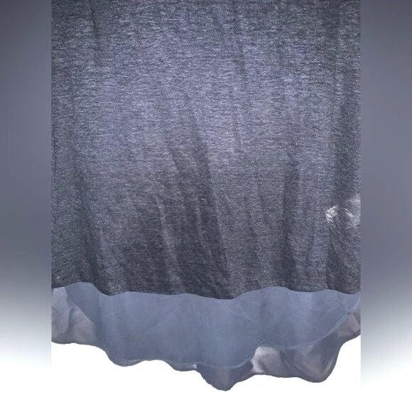 DKNYC Navy Sleeveless Mesh & Chiffon Layered Top S - Picture 5 of 9